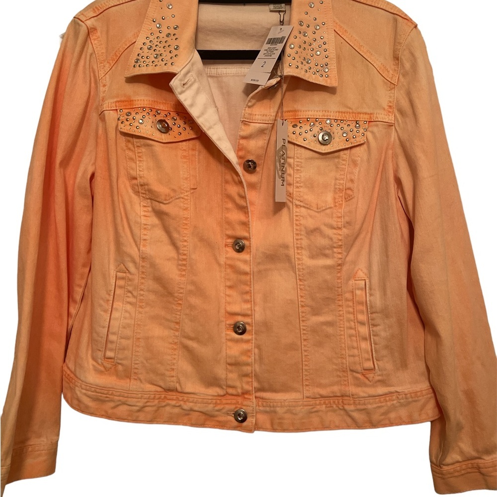 Chico’s Denim Embellished Colored Jacket